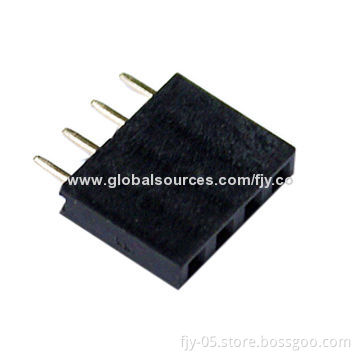 PH2.54 1*3 Straight H8.5 PBT Female Header, Black Environment Protection Material, 3A Current